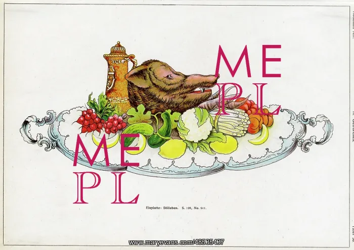 : Table display -- boar's head with vegetables : Table display -- boar's head with vegetables