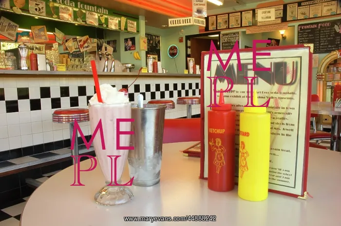  : Table With Milkshake Menu At Museum
