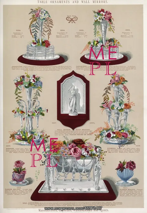 : Table Ornaments and a Wall Mirror, Plate 95 : Table Ornaments and a Wall Mirror, Plate 95