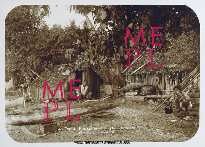 : A Tahitian Village scene : A Tahitian Village scene