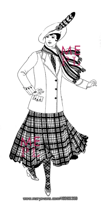 : Tailored tartan suit, World War One : Tailored tartan suit, World War One