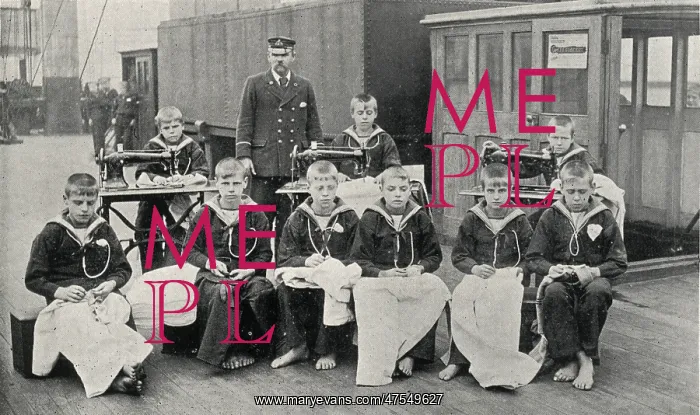 : Tailoring Class, Training Ship Wellesley, North Shields : Tailoring Class, Training Ship Wellesley, North Shields