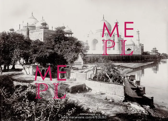 : Taj Mahal from the River, Agra, India : Taj Mahal from the River, Agra, India