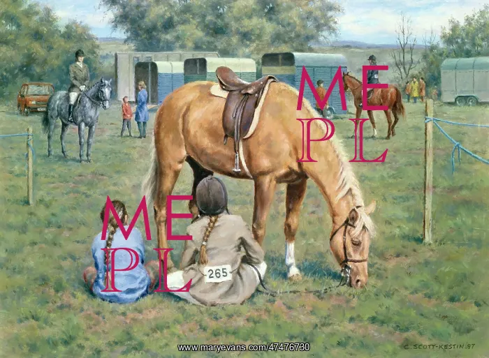 : Taking a Break ' Gymkhana scene with pony : Taking a Break ' Gymkhana scene with pony