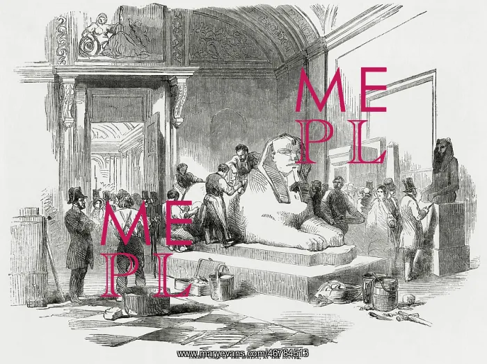 : Taking casts of the Sphynx at the Louvre, 1852 : Taking casts of the Sphynx at the Louvre, 1852