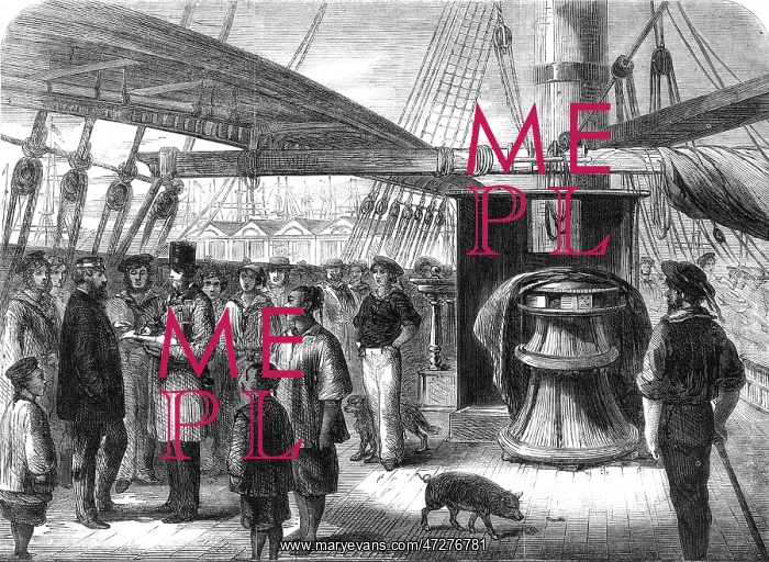 : Taking the census on board ship 1861 : Taking the census on board ship 1861