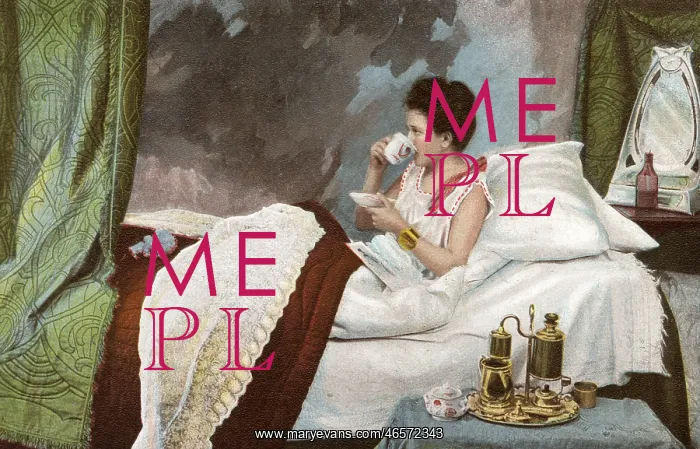 : Taking coffee in bed : Taking coffee in bed