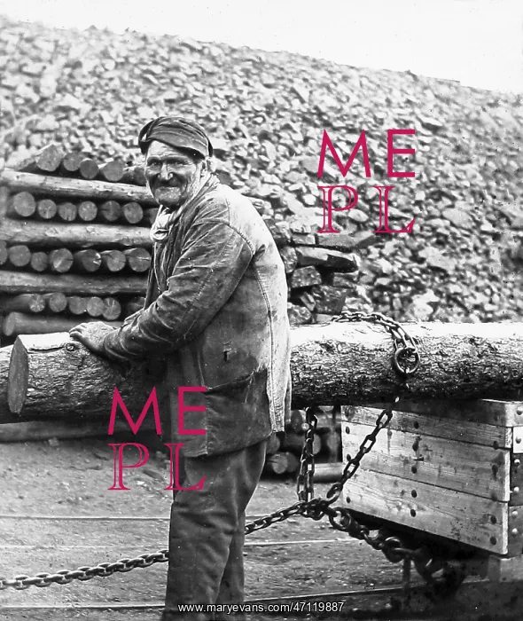  : Taking a pit prop into the mine early 1900s
