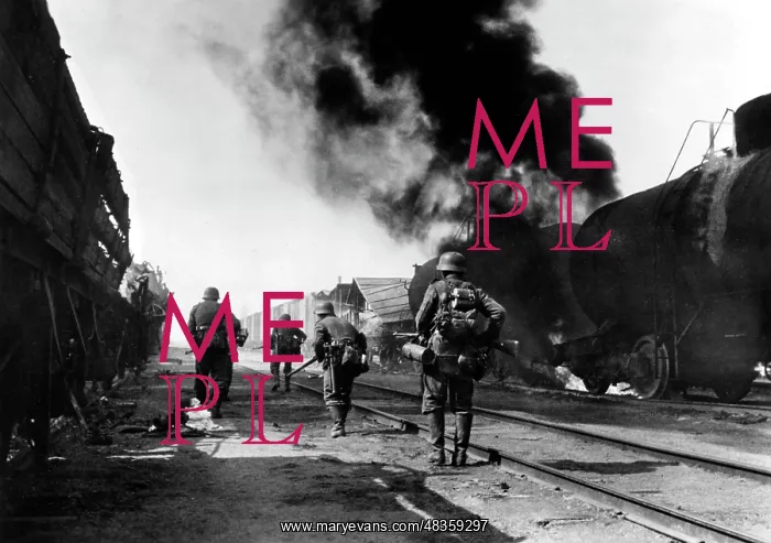 : Taking of a station by German soldiers, 1942 : Taking of a station by German soldiers, 1942