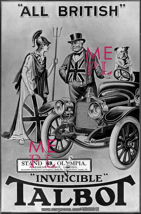 : Talbot Car Advertisement, 1912 : Talbot Car Advertisement, 1912