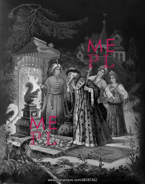 : Tale of Tsar Saltan lacquer miniature : Tale of Tsar Saltan lacquer miniature