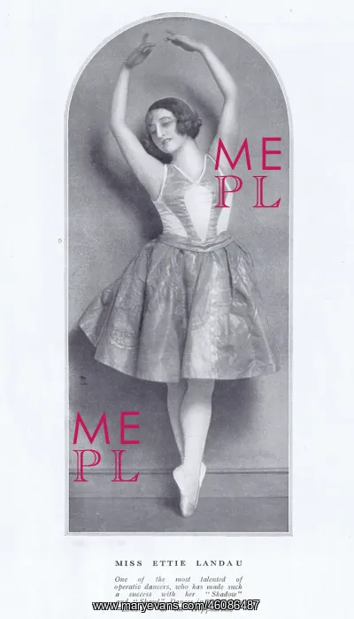 : The talented operatic dancer Ettie Landau, London, 1923 : The talented operatic dancer Ettie Landau, London, 1923