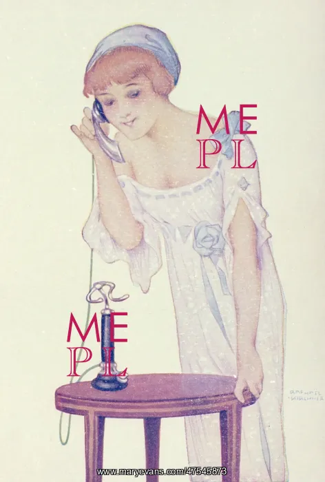  : Talking on the telephone, postcard
