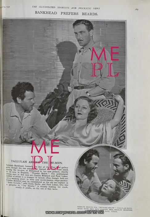 : Tallulah Bankhead in 'Thunder Below' : Tallulah Bankhead in 'Thunder Below'