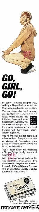 : Tampax advertisement, 1965 : Tampax advertisement, 1965
