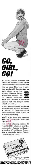 : Tampax advertisement, 1965 : Tampax advertisement, 1965