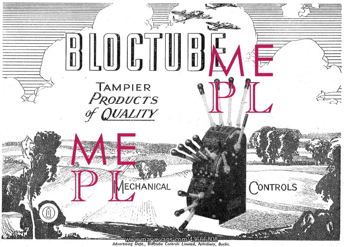 : Tampier Bloctube Mechanical Controls - 1950 : Tampier Bloctube Mechanical Controls - 1950