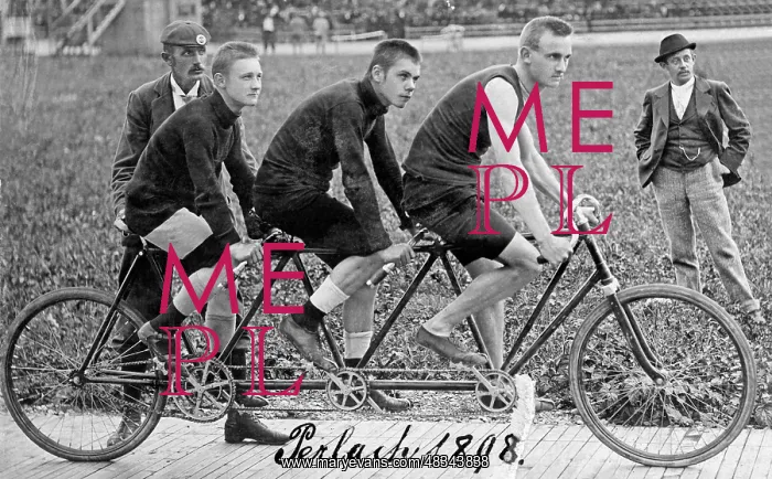 : Tandem tricycle, 1898 : Tandem tricycle, 1898