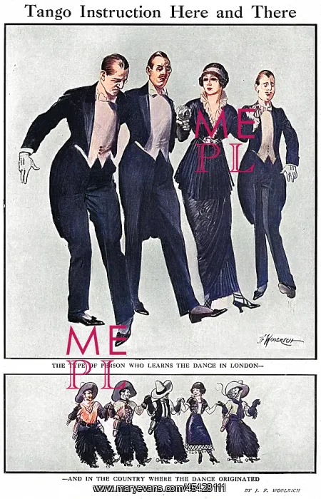 : Tango craze: learning to dance the tango, 1913 : Tango craze: learning to dance the tango, 1913