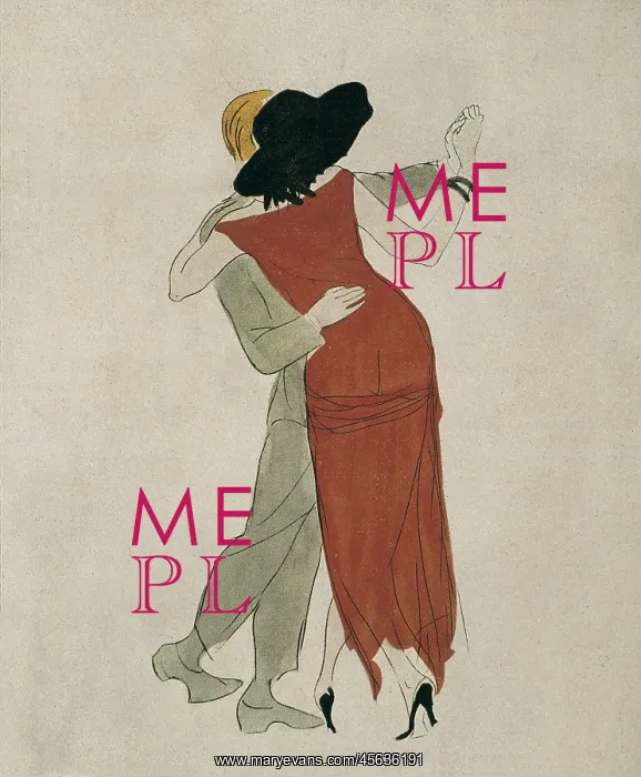 : Tango. Watercolor by Marcel Vertes (1895-1961) published : Tango. Watercolor by Marcel Vertes (1895-1961) published