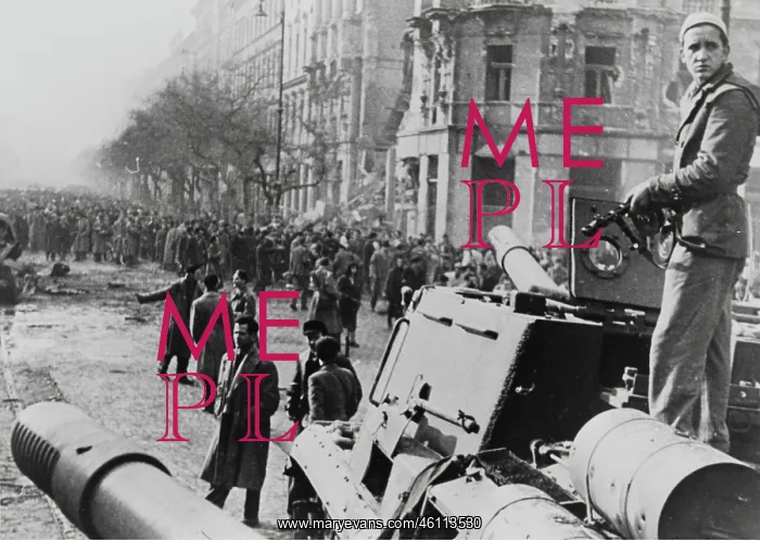 : Tank in Budapest during the Hungarian Revolution in Hung : Tank in Budapest during the Hungarian Revolution in Hung