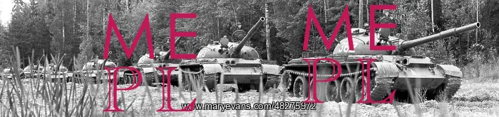 : Tank crewmen on march, 1974 : Tank crewmen on march, 1974