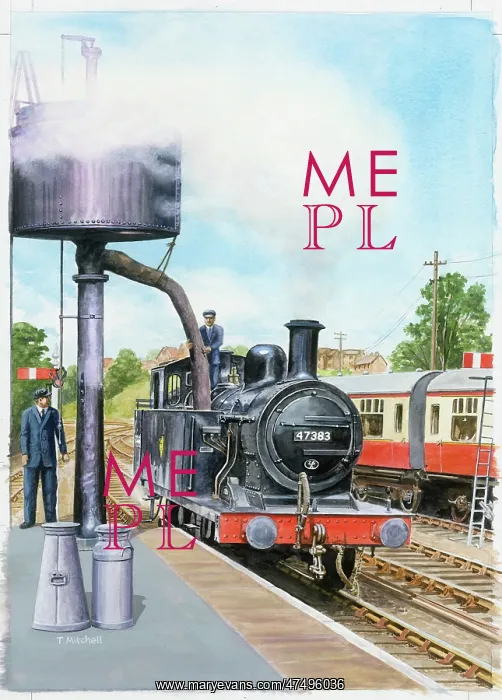 : Tank engine being watered : Tank engine being watered