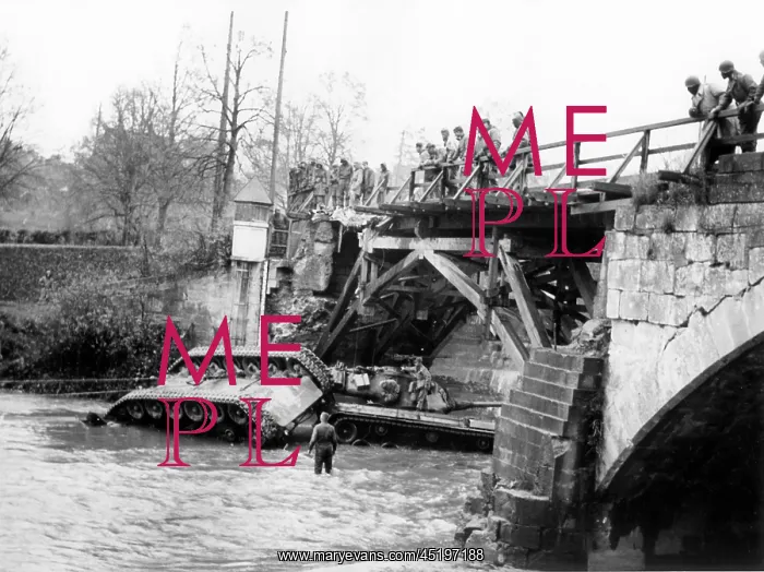 : US tank leaves bridge and falls into river Kocher : US tank leaves bridge and falls into river Kocher