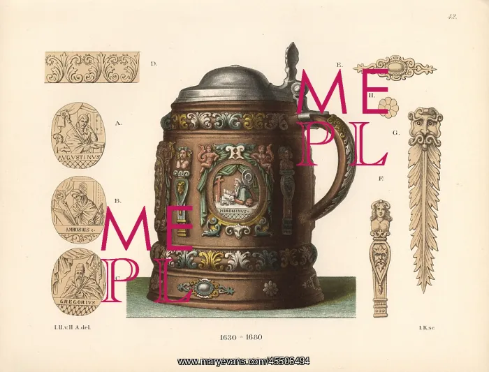 : Tankard from the mid-17th century with Christian : Tankard from the mid-17th century with Christian