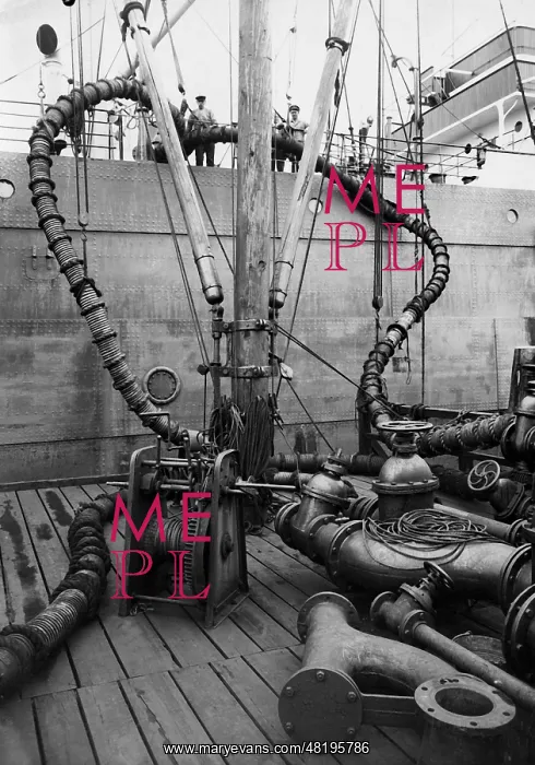 : A tanker in the harbor of Hamburg, 1929 : A tanker in the harbor of Hamburg, 1929