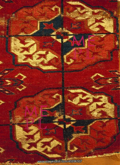 : Tapestry. tapestry, tekke, Caspian Sea, circa 1800 : Tapestry. tapestry, tekke, Caspian Sea, circa 1800
