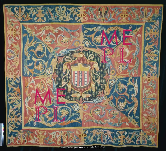 : Tapestry with the Chatillon's armorial bearings : Tapestry with the Chatillon's armorial bearings