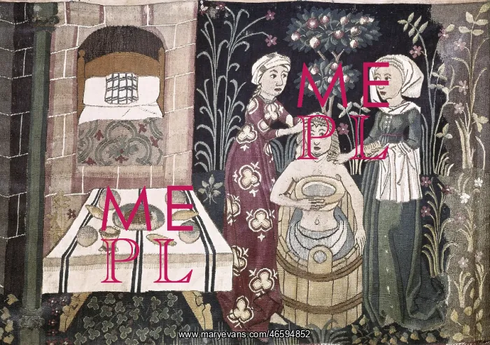 : Tapestry depicting a bath scene of the Prodigal : Tapestry depicting a bath scene of the Prodigal