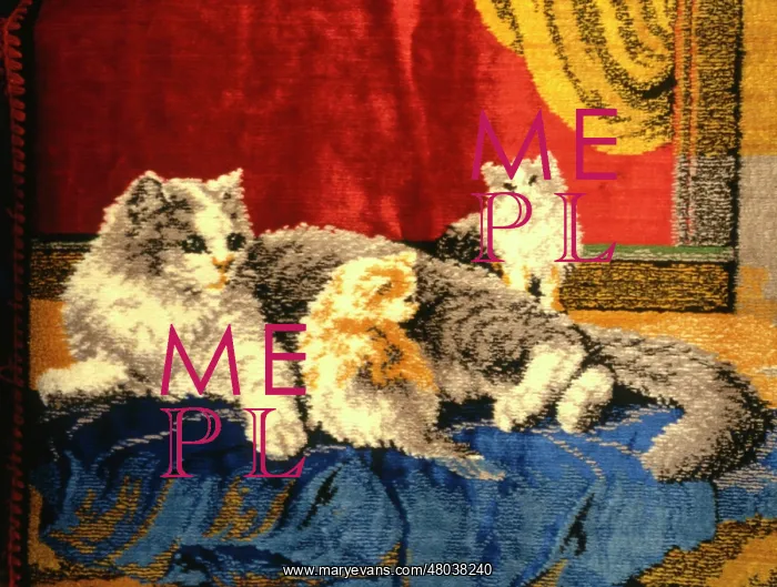  : Tapestry design, cat with two kittens