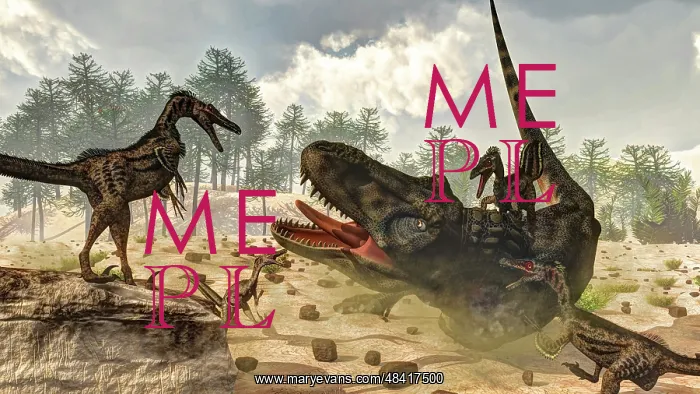 : Tarbosaurus attacked by a group of Velociraptor dinosaurs : Tarbosaurus attacked by a group of Velociraptor dinosaurs