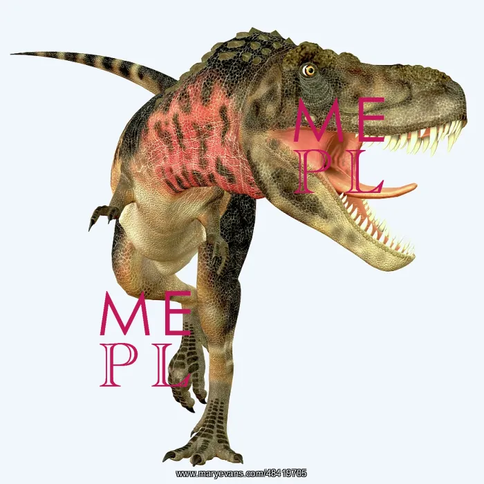 : Tarbosaurus dinosaur roaring, front view : Tarbosaurus dinosaur roaring, front view