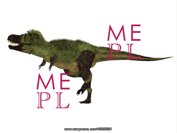  : Tarbosaurus dinosaur, side view on white background