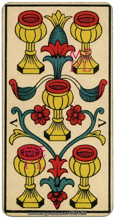 : Tarot Card - Coupe (Cup) V : Tarot Card - Coupe (Cup) V