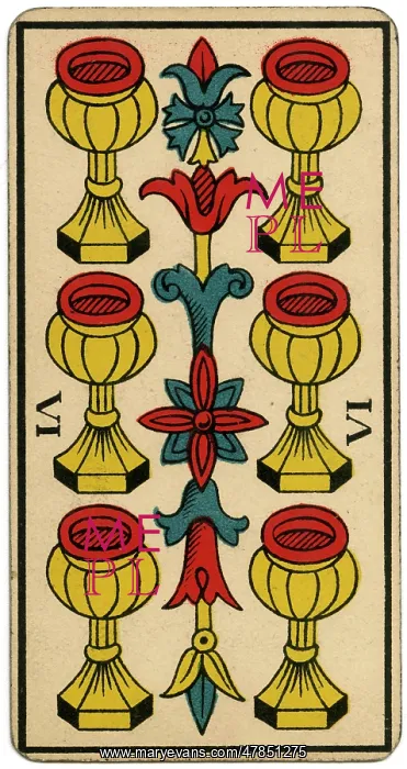 : Tarot Card - Coupe (Cup) VI : Tarot Card - Coupe (Cup) VI