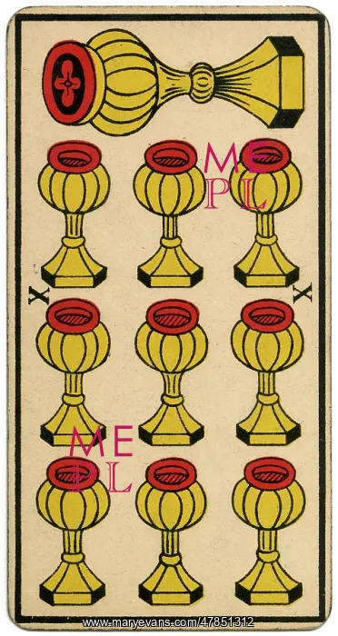 : Tarot Card - Coupe (Cup) X : Tarot Card - Coupe (Cup) X