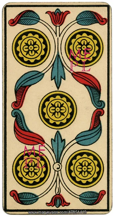: Tarot Card - Deniers (Coins) V : Tarot Card - Deniers (Coins) V