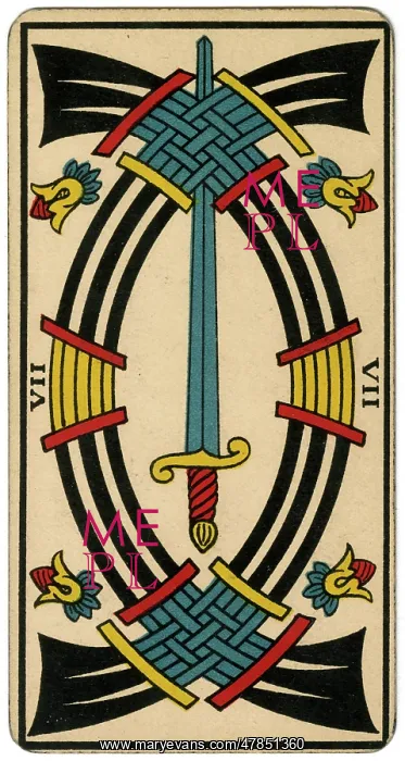 : Tarot Card - Epees (Swords) VII : Tarot Card - Epees (Swords) VII