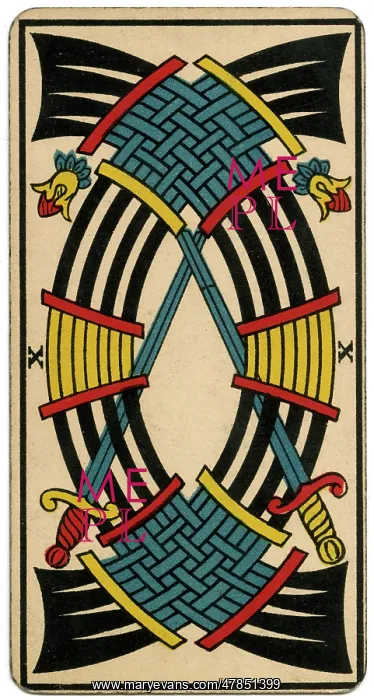 : Tarot Card - Epees (Swords) X : Tarot Card - Epees (Swords) X