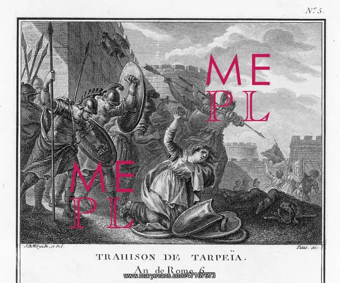 : Tarpeia crushed to death by the Sabines : Tarpeia crushed to death by the Sabines