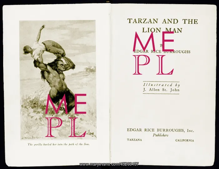 : Tarzan and the Lion Man, 1934, by Edgar ? : Tarzan and the Lion Man, 1934, by Edgar ?