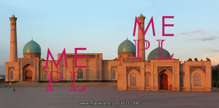 : Tashkent. Low angle view of Tellya Sheikh Mosque : Tashkent. Low angle view of Tellya Sheikh Mosque