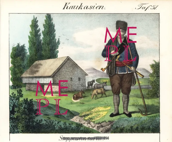 : Tatar of the steppes with pipe, dagger and crook : Tatar of the steppes with pipe, dagger and crook