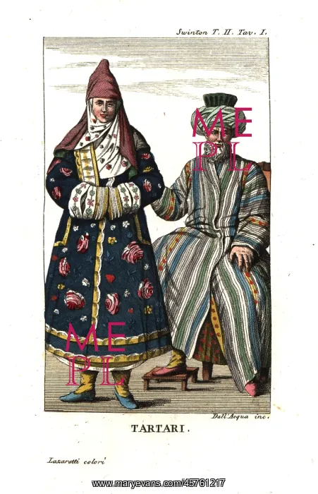 : Tatars or Tartars in traditional costume : Tatars or Tartars in traditional costume