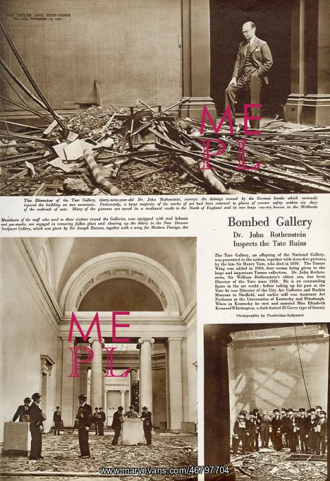 : Tate Gallery bombed, 1940 : Tate Gallery bombed, 1940