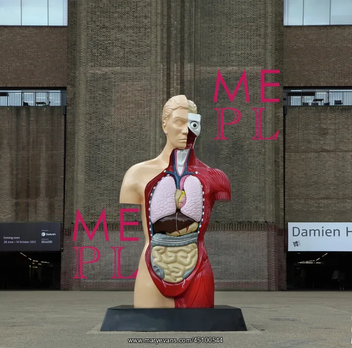 : Tate Modern Gallery with promotional adverts about : Tate Modern Gallery with promotional adverts about